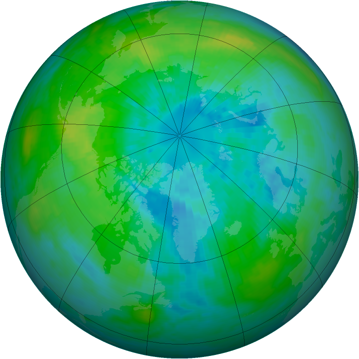 Arctic ozone map for 25 September 1981